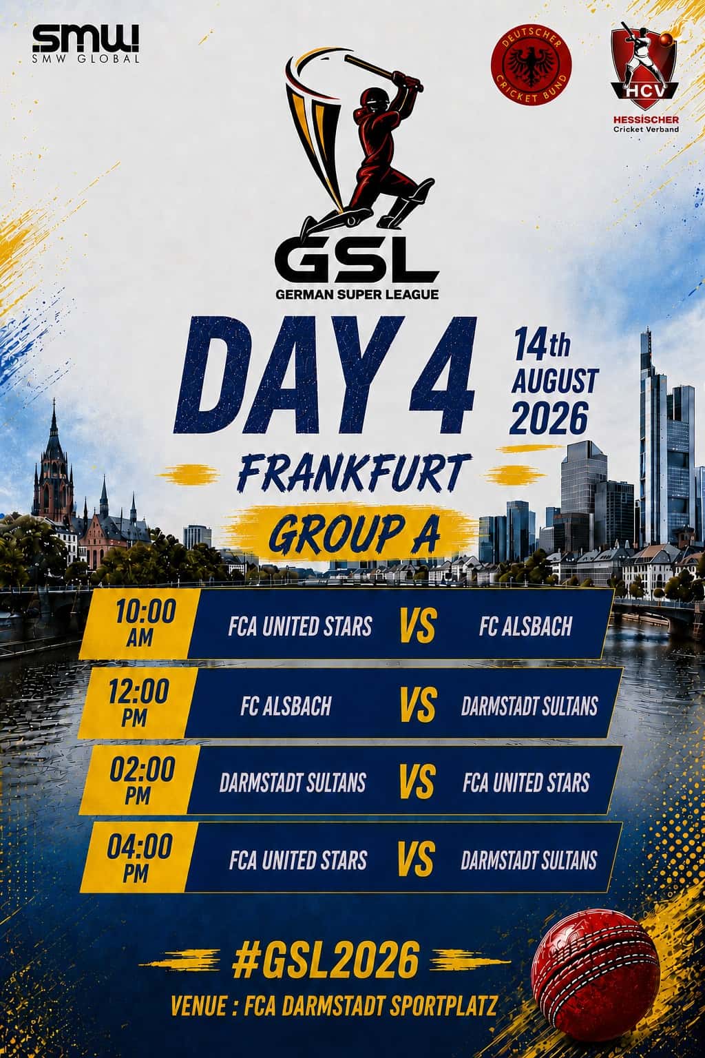 Spielplan Tag 4 – 14. August 2026, Gruppe A