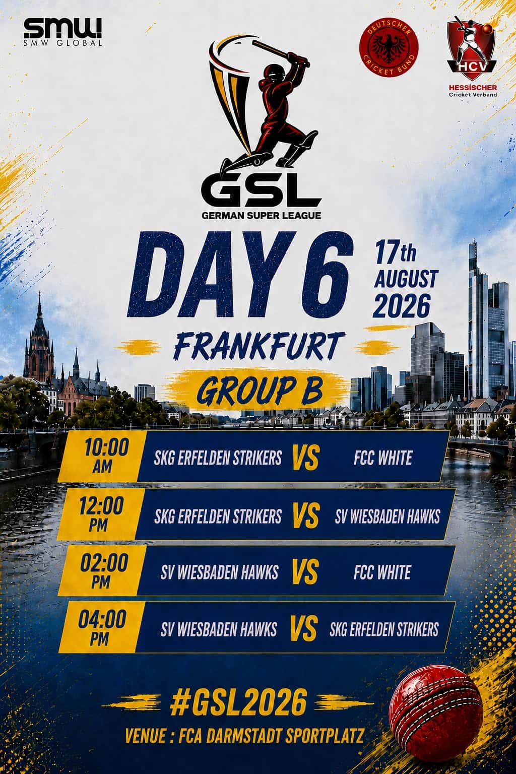 Spielplan Tag 6 – 17. August 2026, Gruppe B